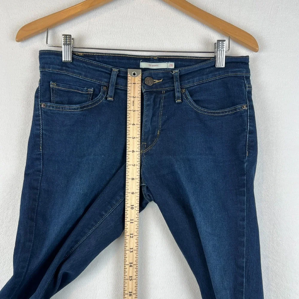 Levis‎ 711 Skinny Jeans Dark Wash Denim Classic Style Womens Size 28